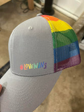 Load image into Gallery viewer, Love Wins Rainbow Trucker Hat