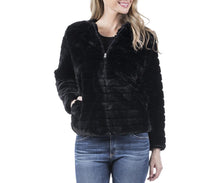 Load image into Gallery viewer, Quilted Faux Fur Jacket