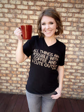 Load image into Gallery viewer, Coffee and Cute Outfit T-Shirt