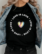 Load image into Gallery viewer, Love is Love LGBTQ Pride T-shirt or Sweatshirt